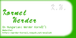 kornel werder business card